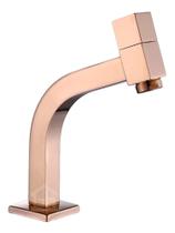 Torneira Lavatório Banheiro Link Quadrada 1/4 Volta Bica Baixa Rose Gold / Cobre Metal - FV1024RG