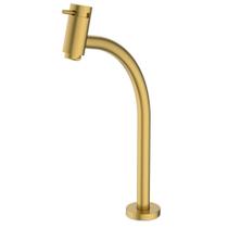 Torneira Lavatório Basic Mesa Bica Alta Matte Gold Celite Torneira Lavatório Basic Mesa Bica Alta Matte Gold Celite