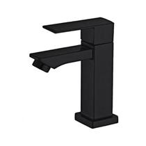Torneira Lavatório Bica Baixa Black Matte Metal Banheiro Preto Fosco Quadrada