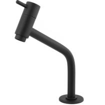 Torneira Lavatorio Curta Curva 25cm Mesa Baneiro Mono Comando Inox Black Preto Fosco 1/4 V Iguatemi