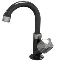 Torneira Lavatório de Mesa Bica Alta Móvel ABS Preto / Cromado Buzios - Durín Torneira Lavatório de Mesa Bica Alta Móvel ABS Preto / Cromado Buzios - Durín
