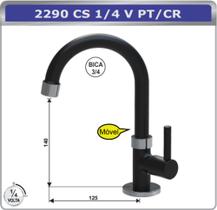 Torneira lavatorio dn15 b.movel 3/4 1/4 volta pt