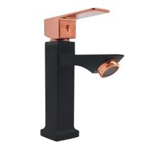 Torneira Lavatório Pequim Preto com Rosê Gold Água Fria 2380 Torneira Lavatório Pequim Preto com Rosê Gold Água Fria 2380