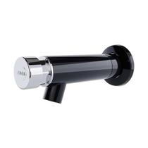 Torneira Lavatório Temporizada Parede Preta 4-10s - Blukit - Aço Inox - Arejador Embutido