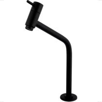 Torneira Link Bica Lavatório Alta Preta Acabamento Fosco Luxo Preta 45 1/4 Torneira Link Bica Lavatório Alta Preta Acabamento Fosco Luxo Preta 45 1/4