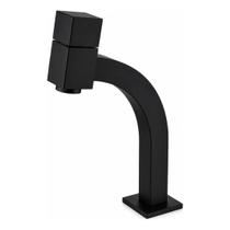 Torneira Link Quadrada Baixa 1/4 De Volta Black Preto