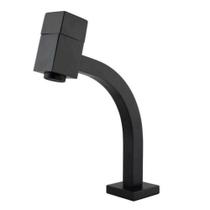 Torneira Link Quadrada Banheiro Preta 1-4 De Volta Bica Baixa Lavabo Luxo Gourmet Black Pia