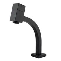 Torneira Link Quadrada Banheiro Preta 1/4 De Volta Bica Baixa Lavabo Luxo Gourmet Black Pia