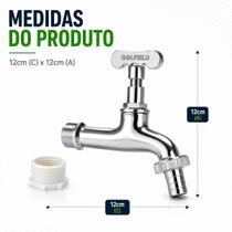 Torneira Longa Para Jardim Cromada Com Adaptador