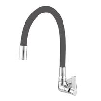 Torneira Luxo Flexível Parede Cozinha 1/4 Volta Cinza 2868