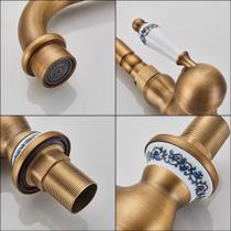 Torneira Luxo Monocomando Bronze C/ Porcelana Retrô Pia Cuba