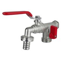 Torneira Máquina de Lavar Duas Saídas Tanque Parede Esfera Metal 1/4 de Volta Lavanderia Cód. 8912