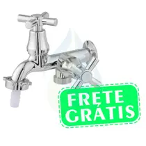 Torneira Maquina De Lavar Tanque 2 Saídas Abs 1/4v 1428 Cromada