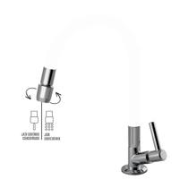 Torneira Mesa Bancada Metal Jato Duplo Branca 1168 C70
