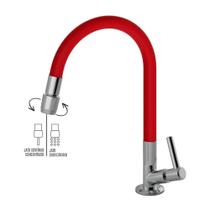 Torneira Mesa Bancada Metal Jato Duplo Vermelha 1168 C70 Vermelho