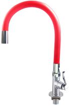 Torneira Metal Bica Vermelha Flexível Bancada Pia, Cozinha