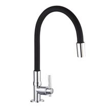 Torneira Metal Cozinha Bancada Flexível Alavanca Linha Metal