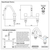 Torneira Misturador Cozinha Pia Mesa Bancada com Articulador Luxo 1/4 De Volta