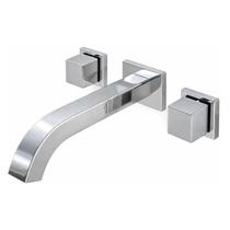 Torneira Misturador Cromado Lavatório Slim Bicomando Parede Torneira Misturador Cromado Lavatório Slim Bicomando Parede