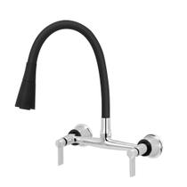 Torneira Misturador Gourmet de Parede para Cozinha Bica Flexível Conic Black Torneira Misturador Gourmet de Parede para Cozinha Bica Flexível Conic Black