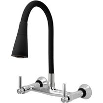 Torneira Misturador Gourmet Flexível Cone Preto Parede