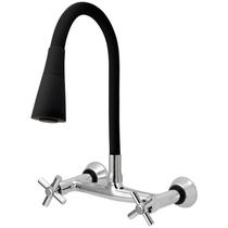 Torneira Misturador Gourmet Flexível Cone Preto Parede