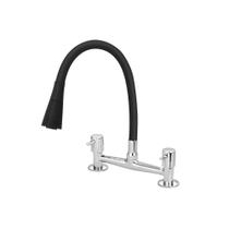 Torneira Misturador Gourmet Preto Flexível Cone Cozinha Mesa