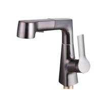 Torneira Misturador Lavatório Flex Com Ducha Monocomando Cinza Escovado
