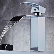 Torneira Misturador Monocomando Cascata Banheiro Lavabo Inox
