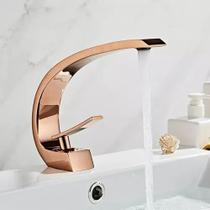 Torneira Misturador Monocomando Stylus Luxo Rose Gold Brilho