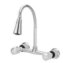 Torneira Misturador Parede Cozinha Gourmet Cone Duplo Jato