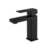 Torneira Misturador Preto Fosco Monocomando Quadrado Para Banheiro