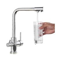 Torneira Misturadora De Água Quente E Fria De 3 Vias Com Alça Dupla Para Cozinha Com Filtro Montado