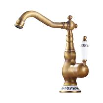 Torneira Misturadora De Latão Antigo Com Bico Giratório Para Pia De Banheiro E Cozinha