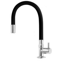 Torneira Moderna Mesa Bica Movel Flexivel Black 1/4 Volta