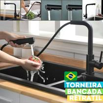 Torneira Mola Metal Bancada Pia Cozinha Industrial Restaurante Retrátil Gourmet Água Quente Fria