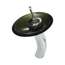 Torneira Mono Comando De Vidro Redonda Alta Ouro Envelhecido