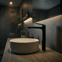 Torneira Monocomando Alta para Banheiro Lavabo Preto Fosco V117 Vimer