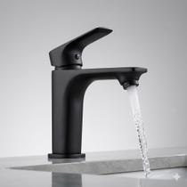 Torneira Monocomando Banheiro Lavabo Baixa Preto Fosco