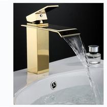 Torneira Monocomando Banheiro Lavabo Cascata Gold Dourada - SOS Acabamentos