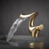 Torneira Monocomando Banheiro Lavabo Cobre Premium Luxo Dubai Ouro Escovado GoldenX
