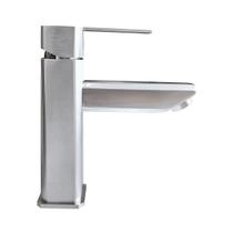Torneira Monocomando Bica Baixa Quadrada Escovada Rta 87