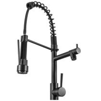 Torneira monocomando cozinha gourmet preta luxo alta kelly