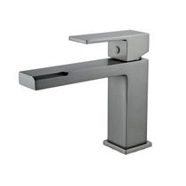 Torneira Monocomando de mesa cuba pia para Banheiro Lavatório Lavabo Bica Baixa Quadrada Cinza Grafite Metal Premium