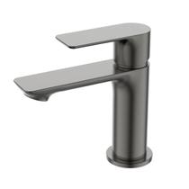 Torneira Monocomando de mesa cuba pia para Banheiro Lavatório Lavabo Bica Baixa Redonda Cinza Grafite Linha Mykonos Metal