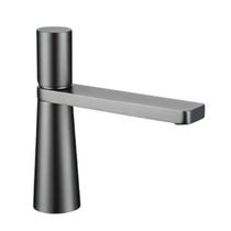 Torneira Monocomando de mesa cuba pia para Banheiro Lavatório Lavabo Bica Baixa Redonda Cone Cinza Grafite Metal Premium