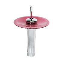 Torneira monocomando de vidro redonda alta rosa Torneira monocomando de vidro redonda alta rosa