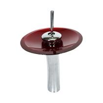 Torneira monocomando de vidro redonda alta vermelho cereja Torneira monocomando de vidro redonda alta vermelho cereja