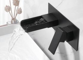 Torneira Monocomando Misturador Parede Preto Fosco Black