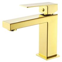 Torneira Monocomando para Cuba Pia lavatório Banheiro bica baixa Dourado Gold Luxo Metal Premium